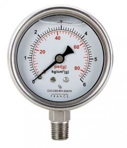 Đồng hồ đo áp suất mặt dầu inox